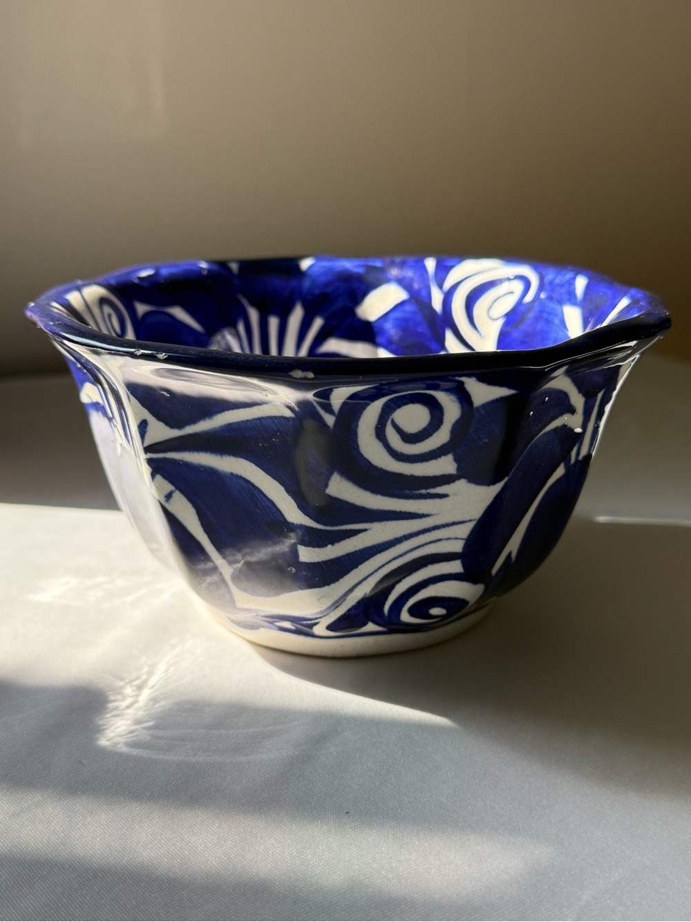 Mexican Folk Art Talavera Pottery Bowl